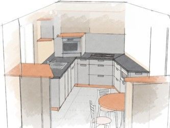 Projet de cuisine  - Vue en 3D pour la présentation du projet au client